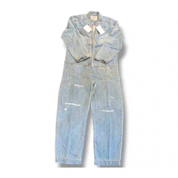 FREE PEOPLE x Sandrine Rose Denim Jumpsuit medium - Picture 6 of 9